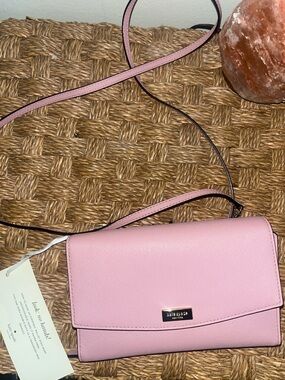 kate spade Pink Saffiano Crossbody Wallet